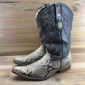WHITE DIAMONDS Mens Western Boots 8.5 Snake Leather Exotic